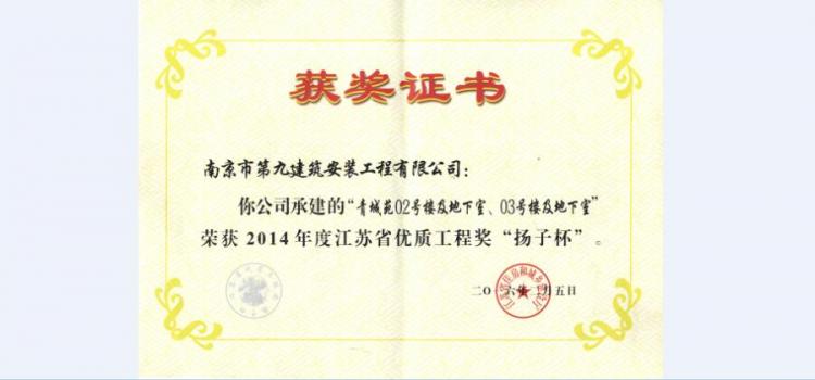 揚(yáng)子杯-青城苑02#、03#及地下室-2014